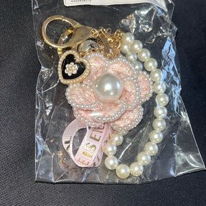 Cute Pink Pearl Keychain